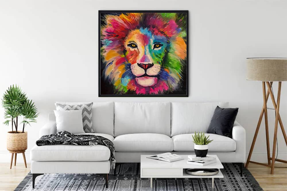Löwe, Lion King - Malen nach Zahlen - hochwertige Leinwand - 3fuer2, alfonso, Hoch, löwe, modern, quadratisch, Tiere, woo_import_1, zusatz