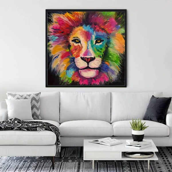 Löwe, Lion King - Malen nach Zahlen - hochwertige Leinwand - 3fuer2, alfonso, Hoch, löwe, modern, quadratisch, Tiere, woo_import_1, zusatz