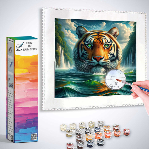 Paint by Numbers - Tiger in the river
