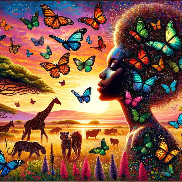 Paint by Numbers - Beauty with butterflies
