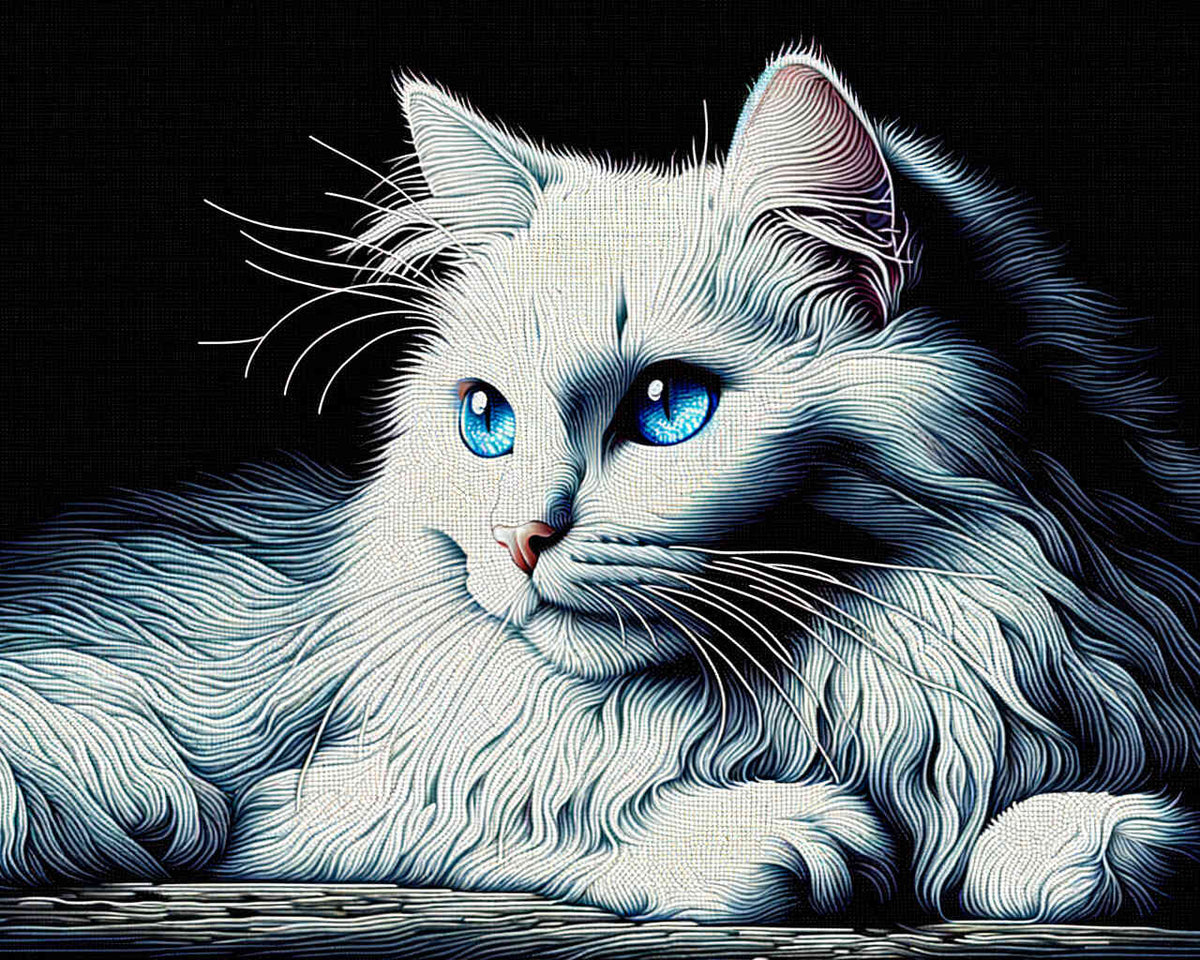 Paint by Numbers - White Cat