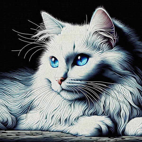 Paint by Numbers - White Cat