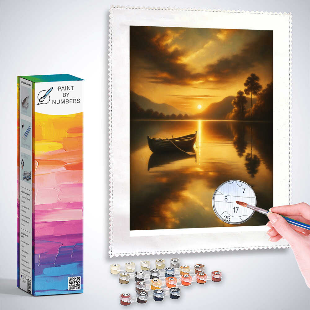 Paint by Numbers - Boat in the Sea Evening Atmosphere