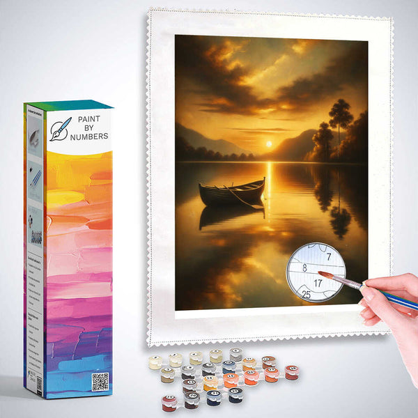 Paint by Numbers - Boat in the Sea Evening Atmosphere