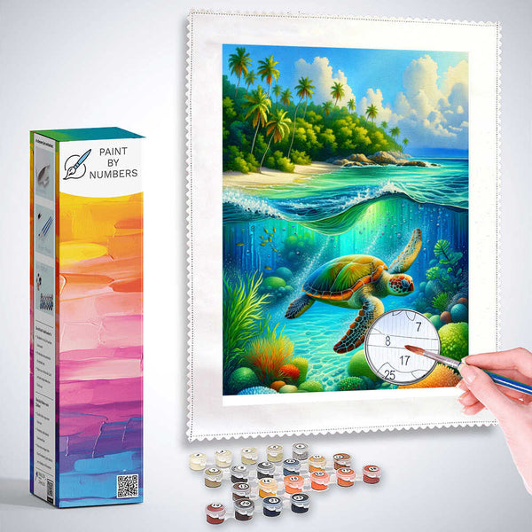 Turtle in the sea - Paint by Numbers