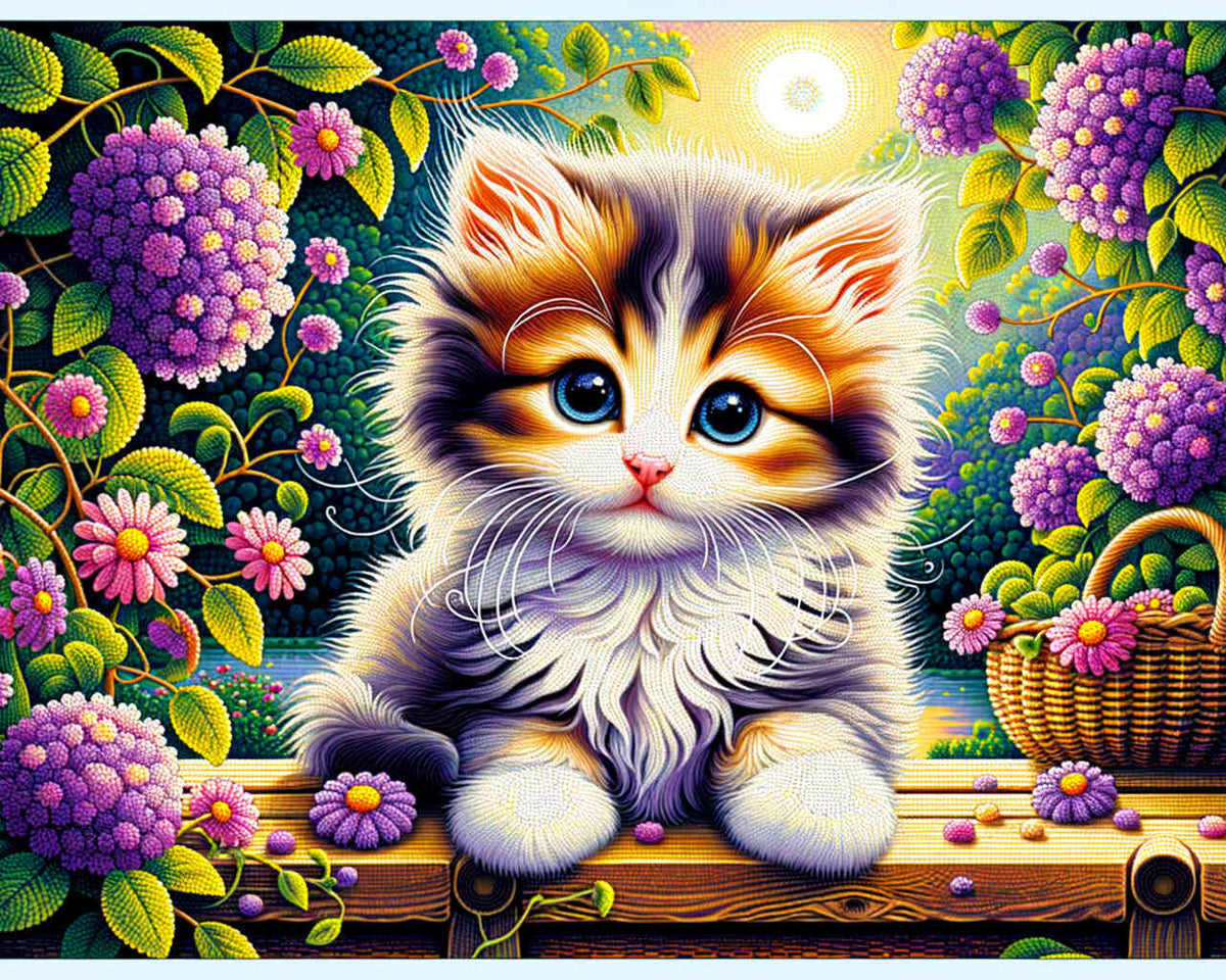 Paint by Numbers - Kitten on bench