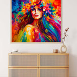 AB Diamond Painting - Frau Frontal Bunt - gedruckt in Ultra-HD - AB Diamond, Menschen, Neu eingetroffen, Quadratisch