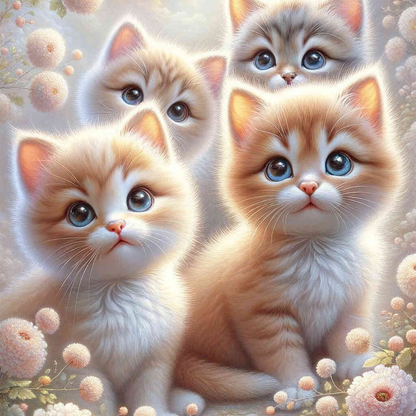 Paint by Numbers - Three kittens look out