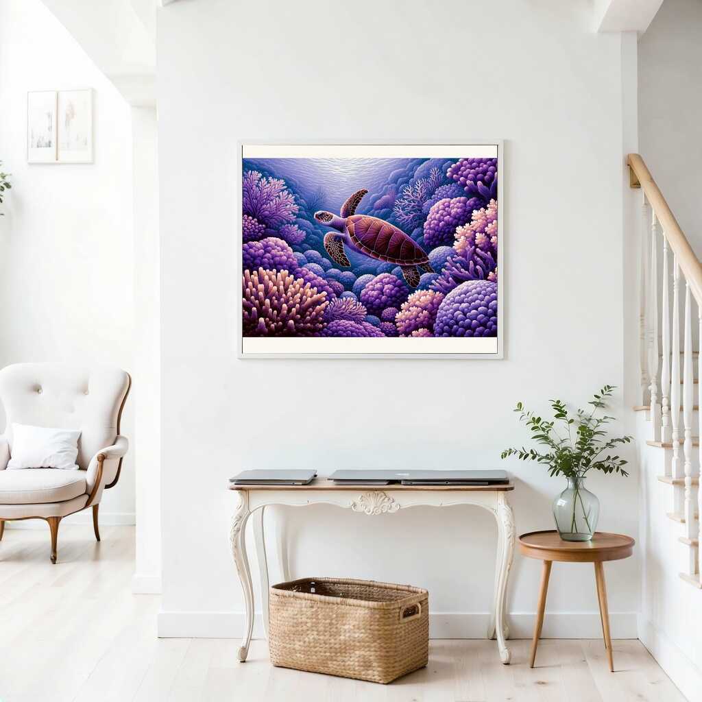 Paint by Numbers - Turtles in Purple Coral