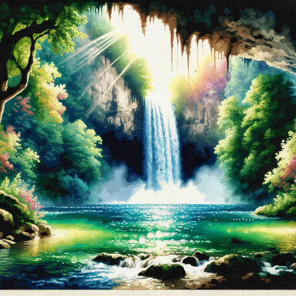 Paint by Numbers - Cave with waterfall