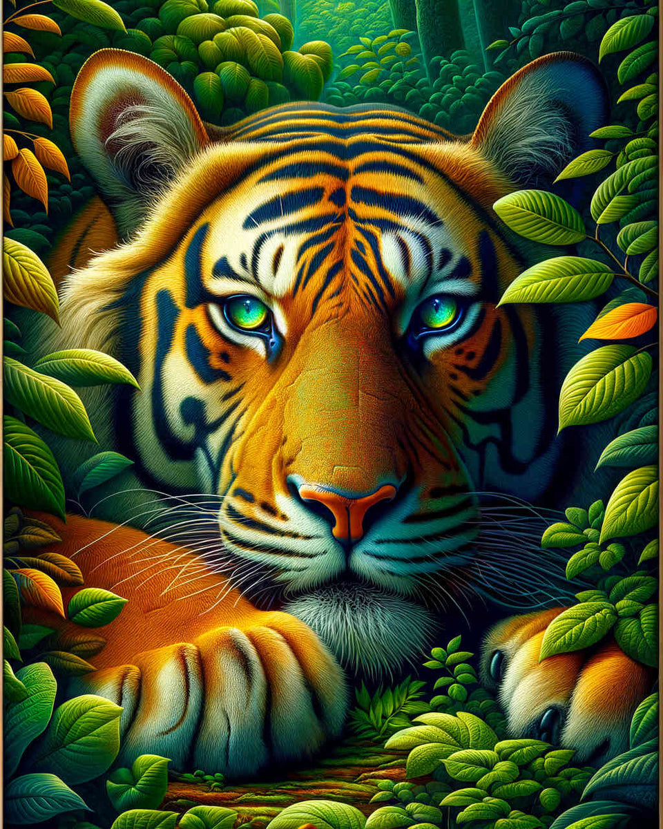 Paint by Numbers - Tiger in a Plant