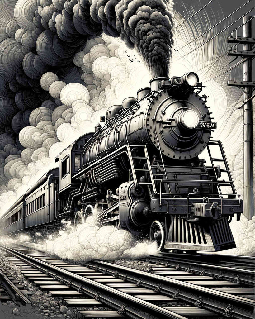 Steam locomotive - Paint by Numbers