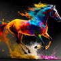Colorful horse diamond painting with vibrant splashes, included in the Paint by Numbers Diamond Painting Kits for artistic creations.