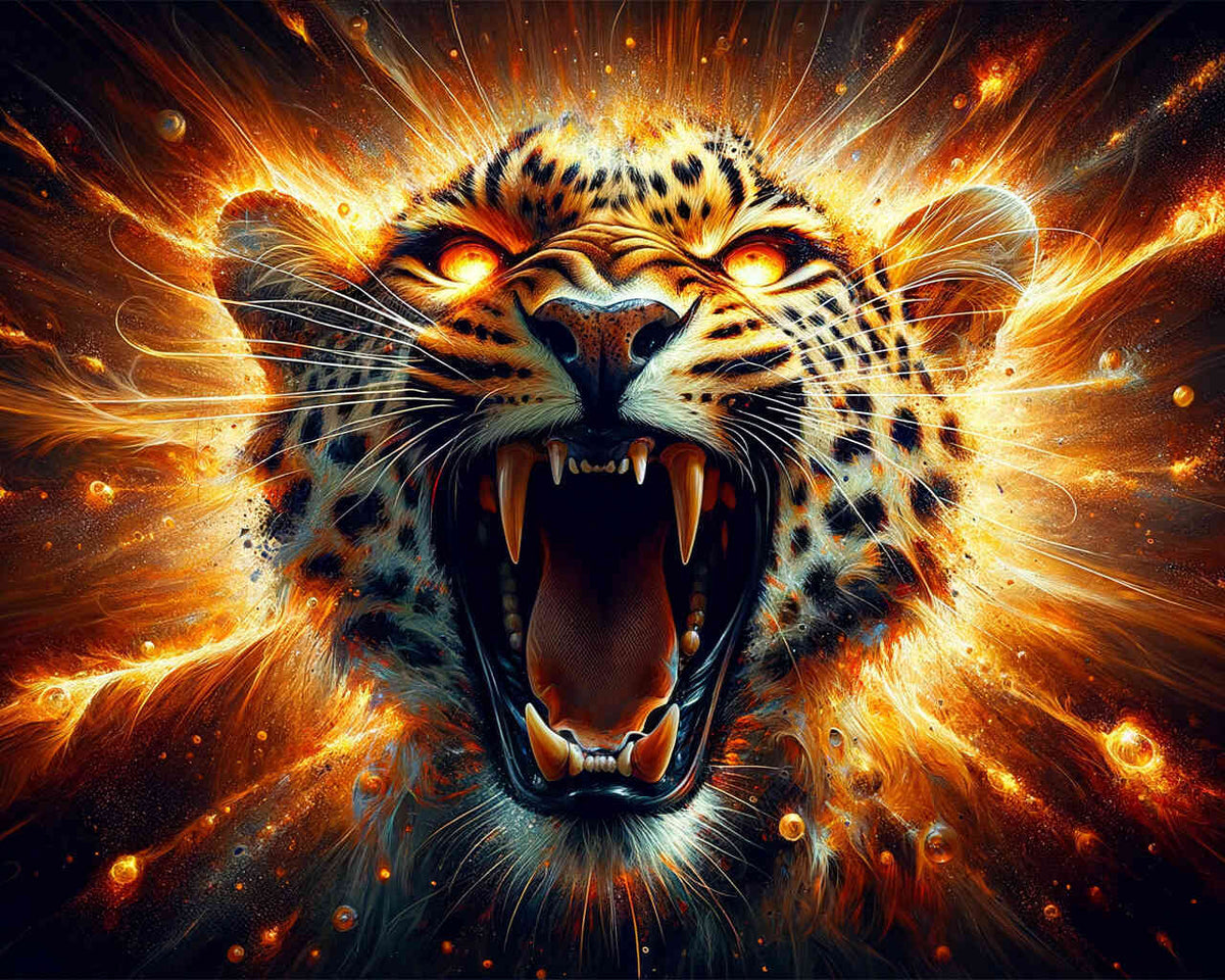 Leopard, Roaring - Paint by Numbers