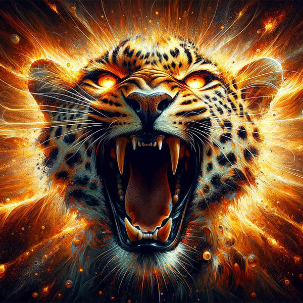 Leopard, Roaring - Paint by Numbers