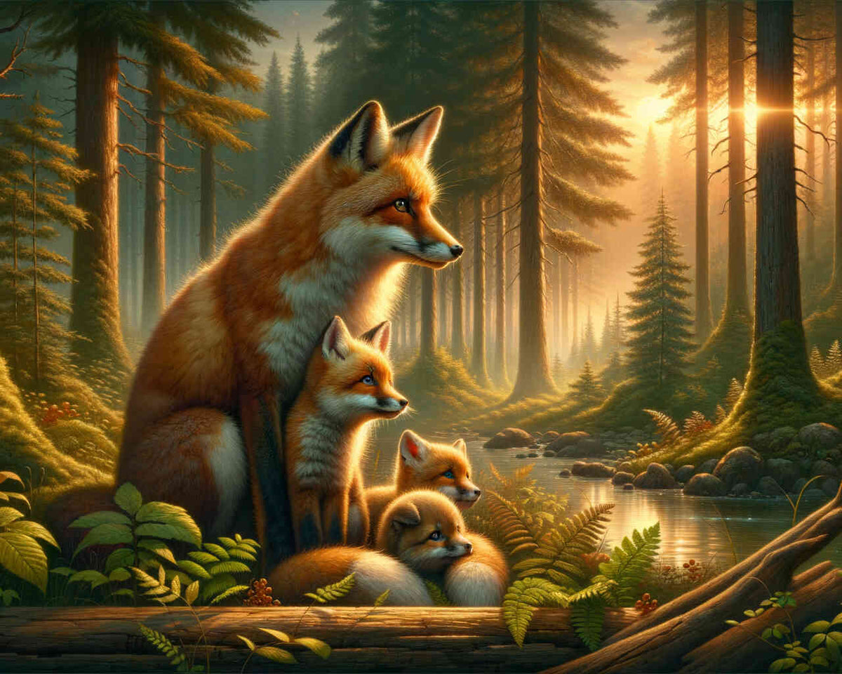 Paint by Numbers - Fox Family