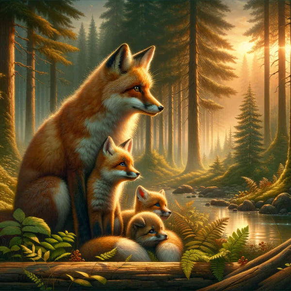 Paint by Numbers - Fox Family