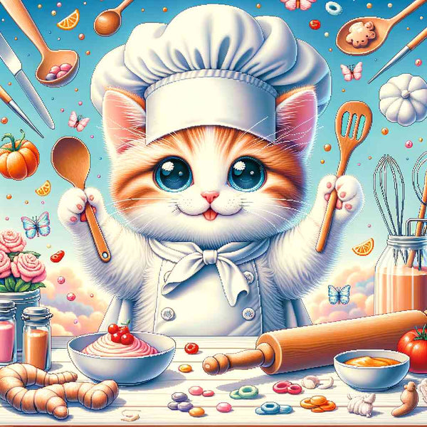 Paint by Numbers - Chef Cat Cartoon