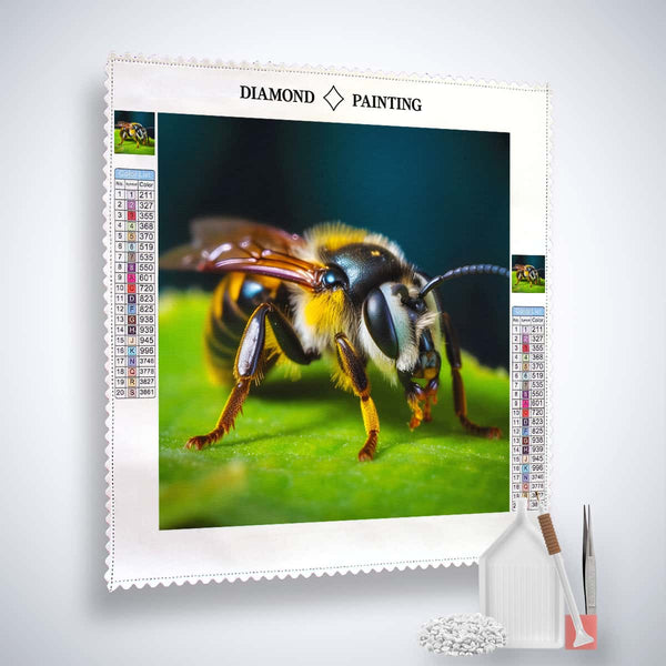 Diamond Painting - Biene Frontal - gedruckt in Ultra-HD - Biene, Neu eingetroffen, Quadratisch, Tiere