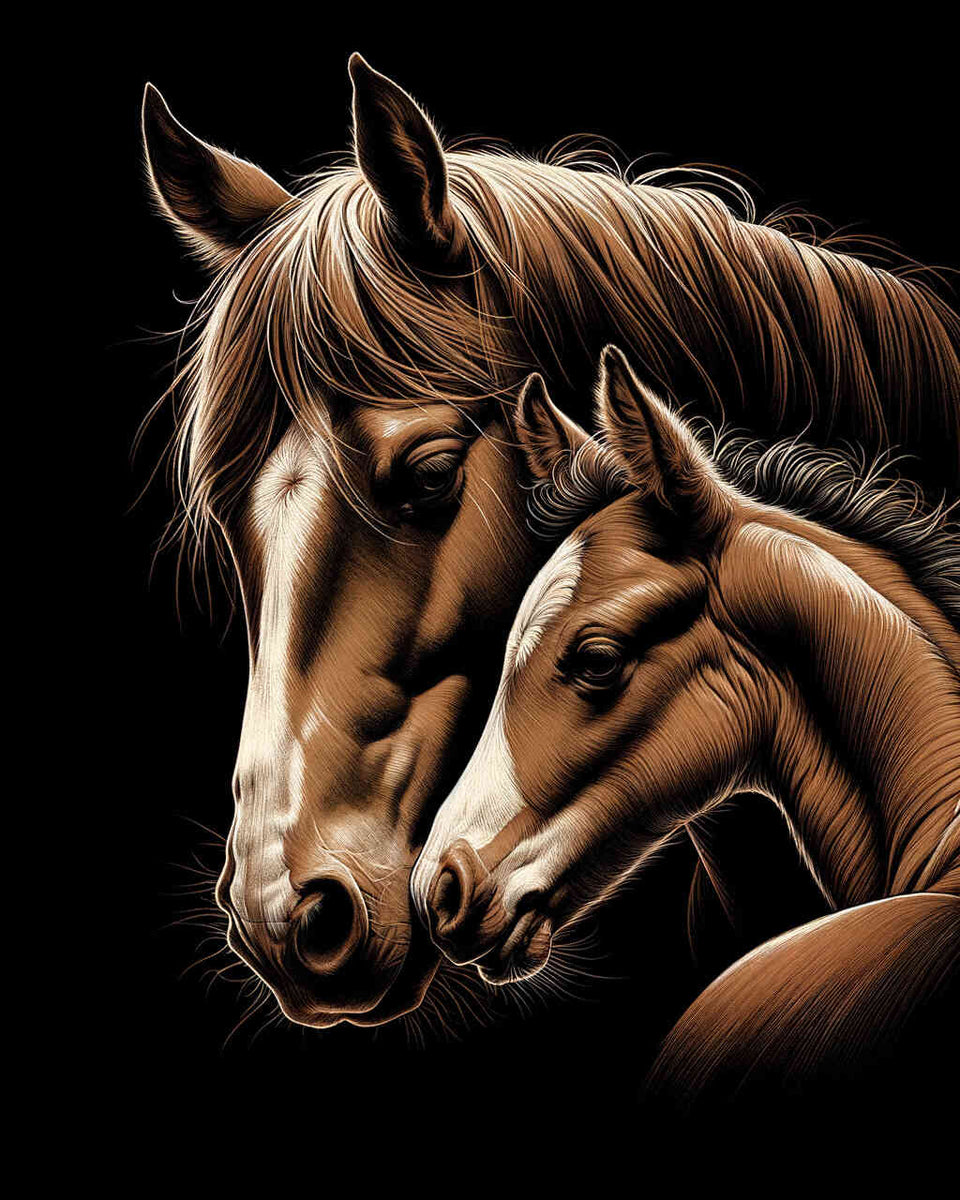 Paint by Numbers - Mare with foal