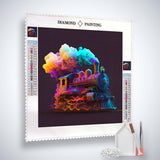AB Diamond Painting - Zugfahrt in der Nacht - gedruckt in Ultra-HD - AB Diamond, Neu eingetroffen, Quadratisch, Zug