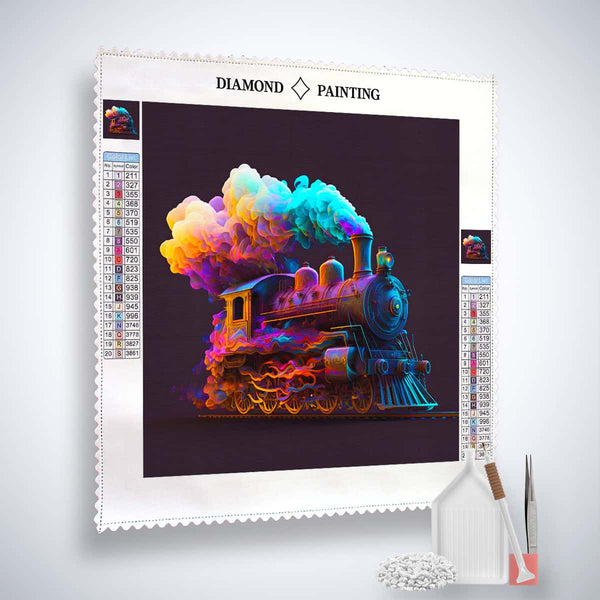 AB Diamond Painting - Zugfahrt in der Nacht - gedruckt in Ultra-HD - AB Diamond, Neu eingetroffen, Quadratisch, Zug