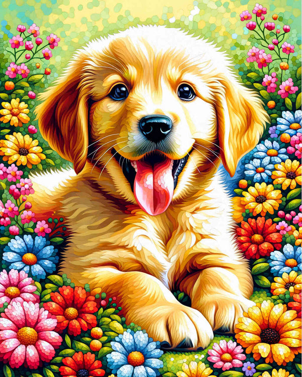 Paint by Numbers - Puppy Goldenretriver
