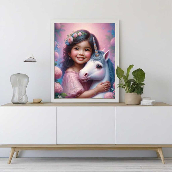 Paint by Numbers - Little girl with unicorn