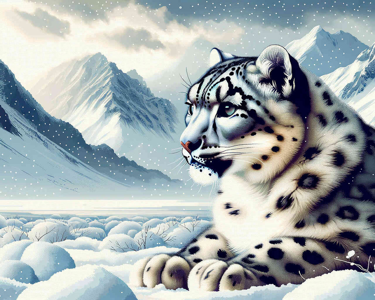 Snow leopard - Paint by Numbers