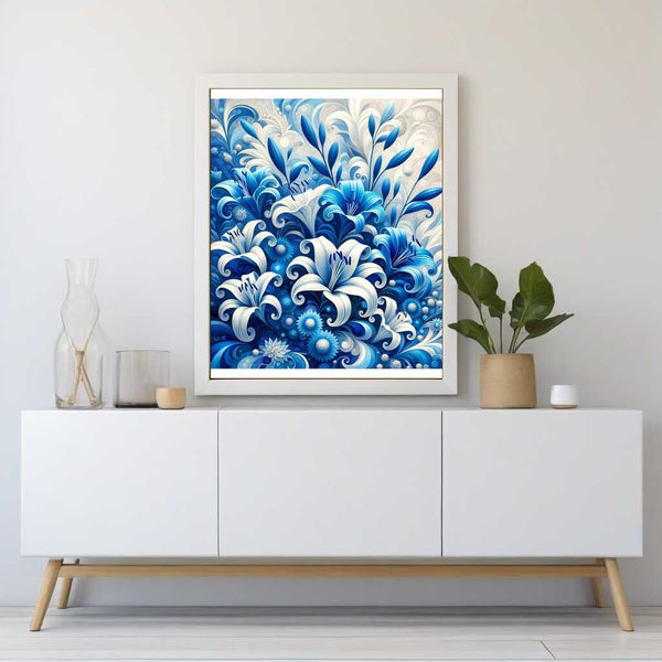 Paint by Numbers - Bouquet of flowers in blue