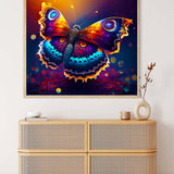 AB Diamond Painting - Butterfly in sunlight displayed above a modern console table. Paint by Numbers Diamond Painting Kits.