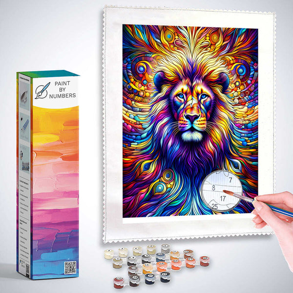 Paint by Numbers - Lion play of colors