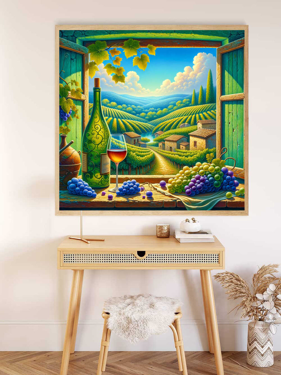 Paint by Numbers - Window View of Vineyard