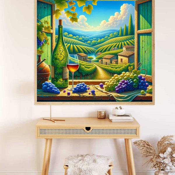 Paint by Numbers - Window View of Vineyard