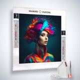Diamond Painting - Abstrakte Frisur in Schwarz - gedruckt in Ultra-HD - Menschen, Neu eingetroffen, Quadratisch