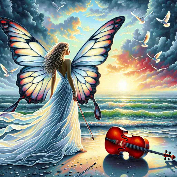 Paint by Numbers - Butterfly Woman with Instrument