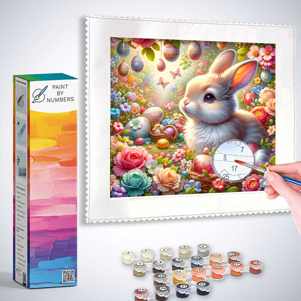 Paint by Numbers - Easter bunny looks out