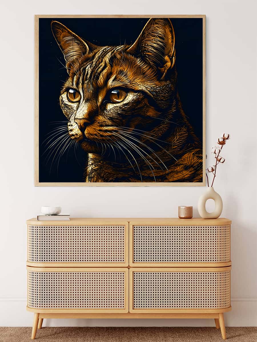 Diamond Painting - Schöne Katze - gedruckt in Ultra-HD - Katze, Neu eingetroffen, Quadratisch, Tiere