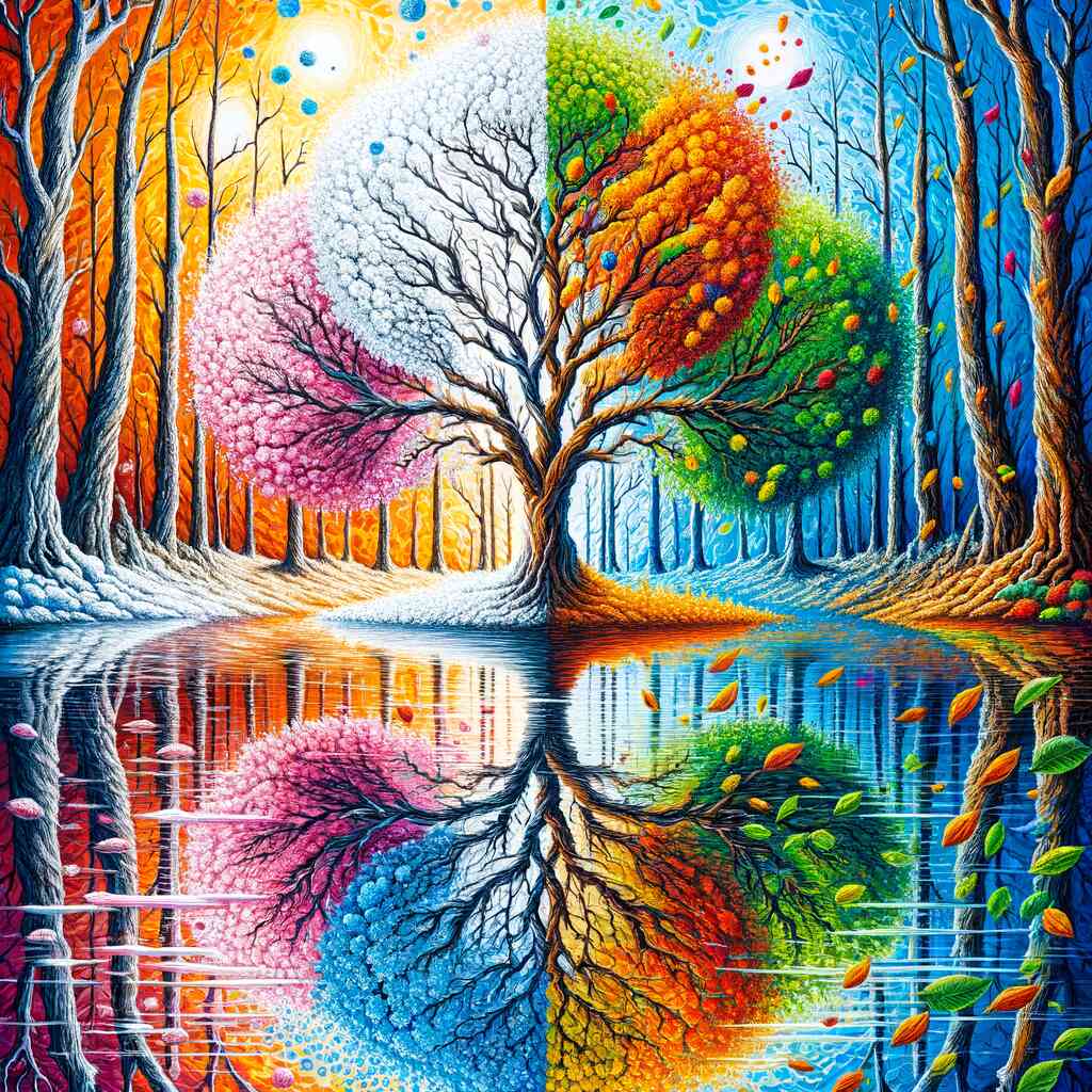 Paint by Numbers - Winter, summer, spring and autumn