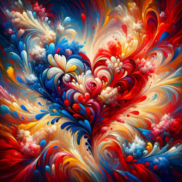 Paint by Numbers - Heart of Flowers Abstract