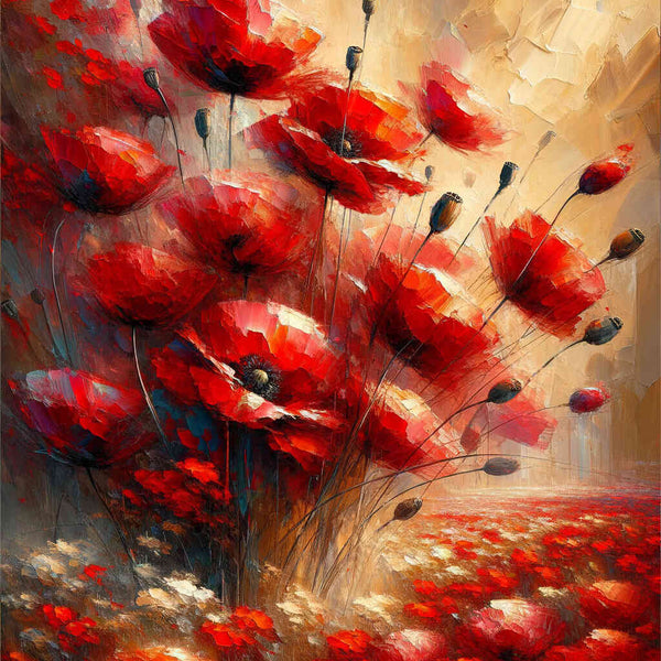 Poppy flower vase - Paint by Numbers