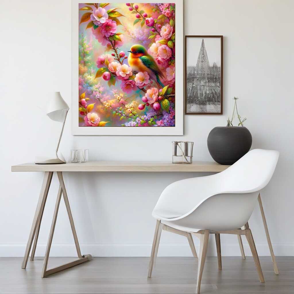 Paint by Numbers - Bird on Cherry Tree Bast