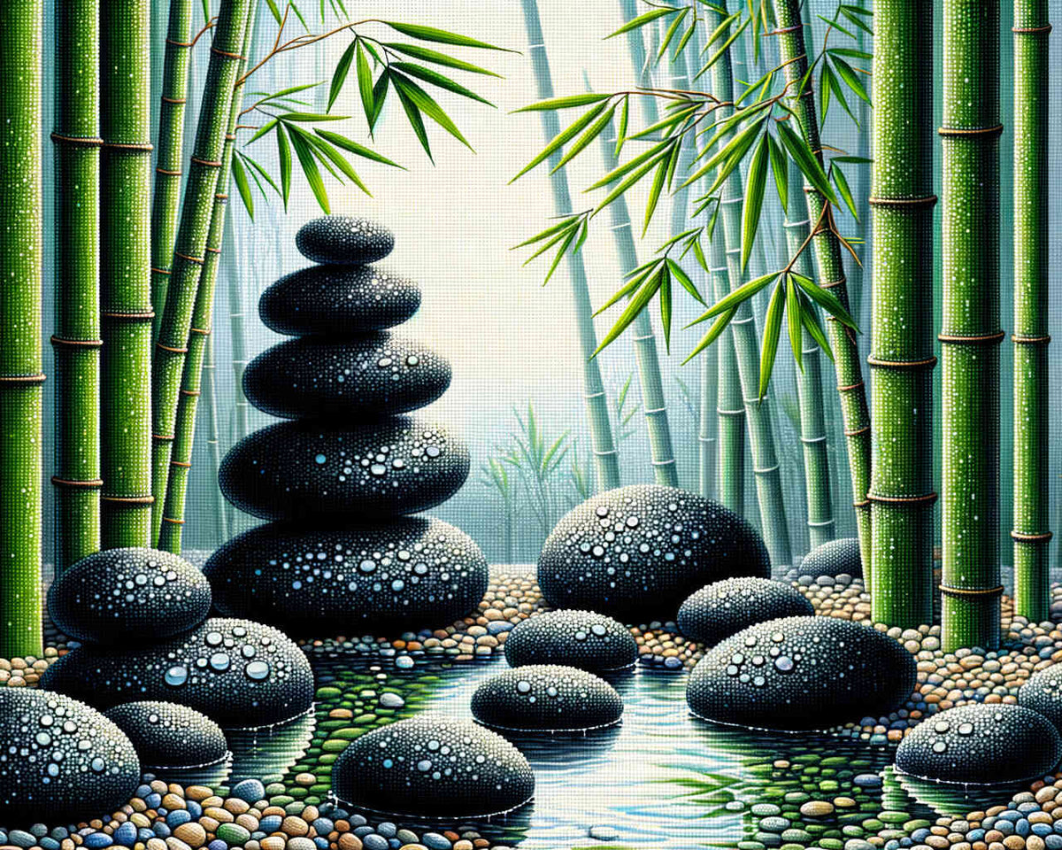 Paint by Numbers - Bamboo and stones