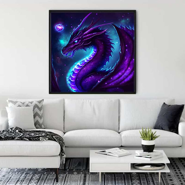 Malen nach Zahlen - Drachenodem - hochwertige Leinwand - 170523, Drachen, Fantasy, Neu eingetroffen, Quadratisch