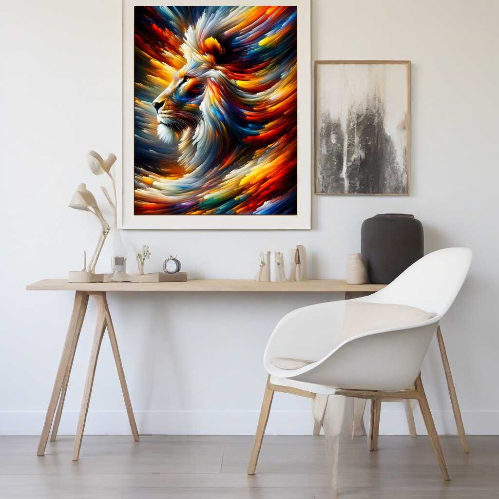 Lion, sideways Abstract - Paint by Numbers