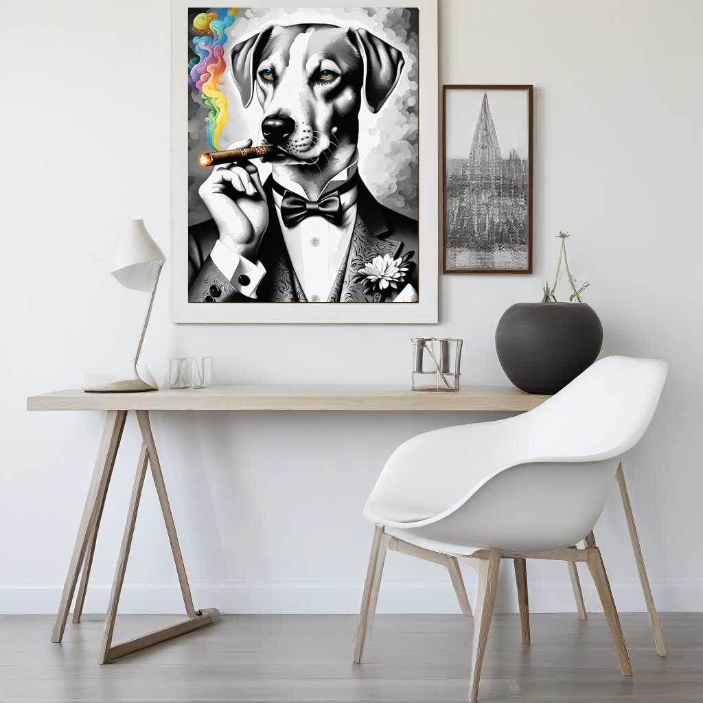 Cigar smoking dog - Paint by Numbers