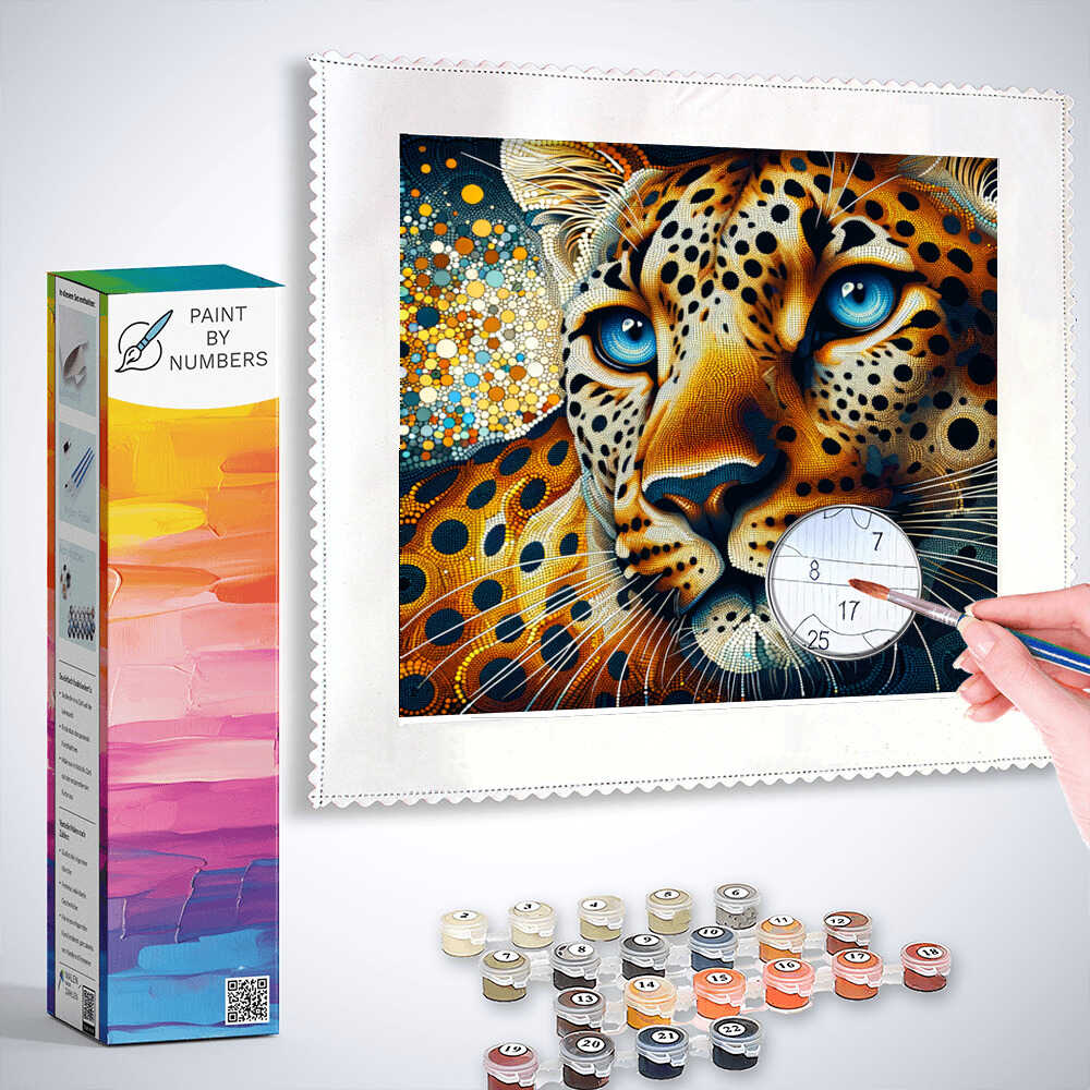 Paint by Numbers - Leopard with Blue Eyes