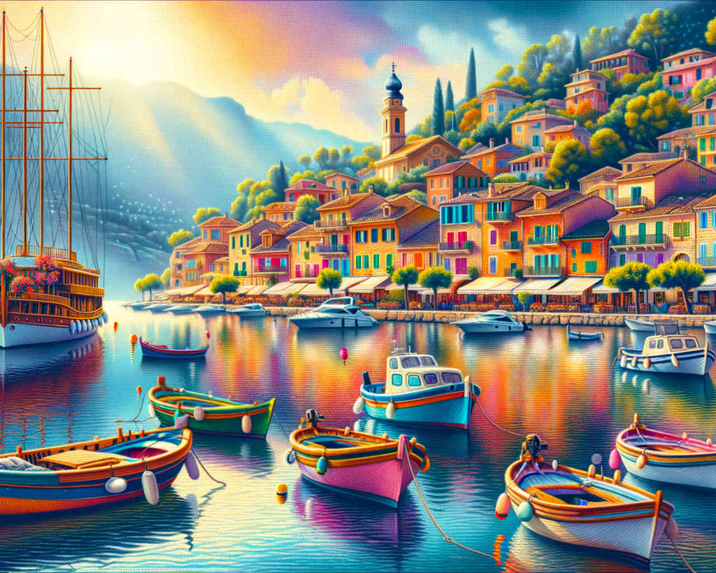 Paint by Numbers - A harbor full of boats