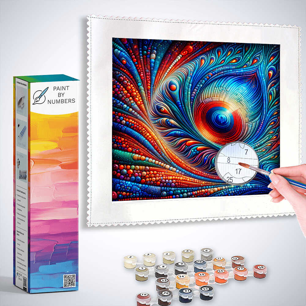 Paint by Numbers - Mosaic Peacock Eyes