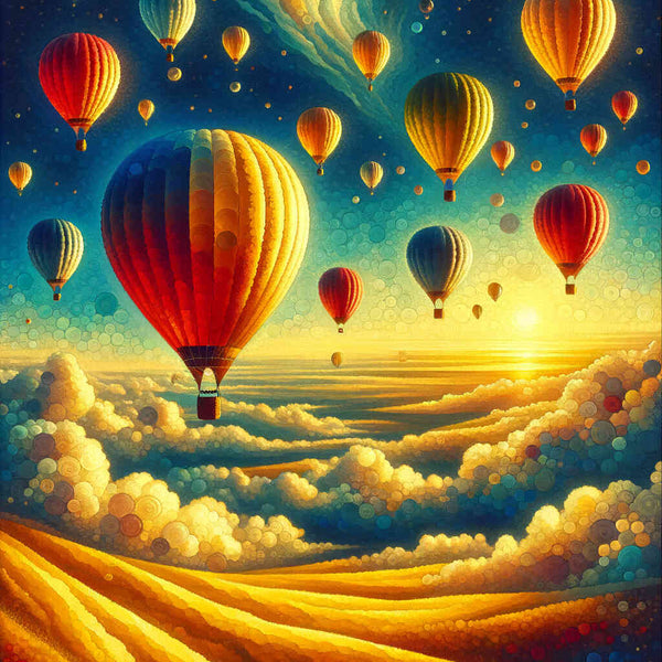Hot air balloons, Colorful - Paint by Numbers